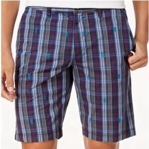 Tommy Bahama Blue and Purple Plaid Men's Shorts
